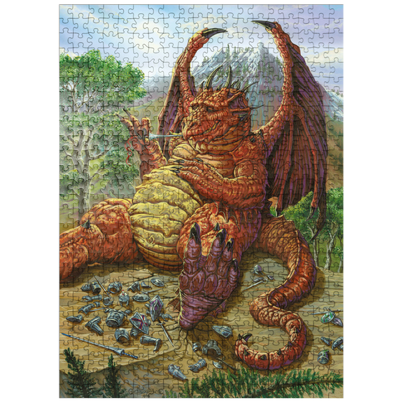MyPuzzle - Lunch With A Toothpick Dragon - Ed Beard Jr - Premium 500 Piece Jigsaw Puzzle for Adults