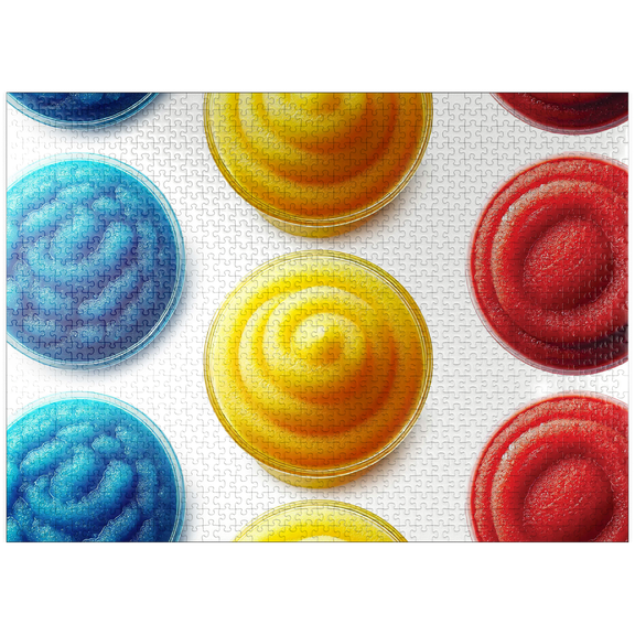 MyPuzzle - Macro Photography: Slushie Rows Collage - Premium 1000 Piece Jigsaw Puzzle for Adults