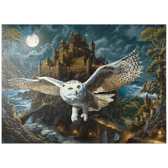 MyPuzzle - Magic Owl And Castle - Premium 1000 Piece Jigsaw Puzzle for Adults