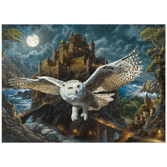 MyPuzzle - Magic Owl And Castle - Premium 300 Piece Jigsaw Puzzle for Adults