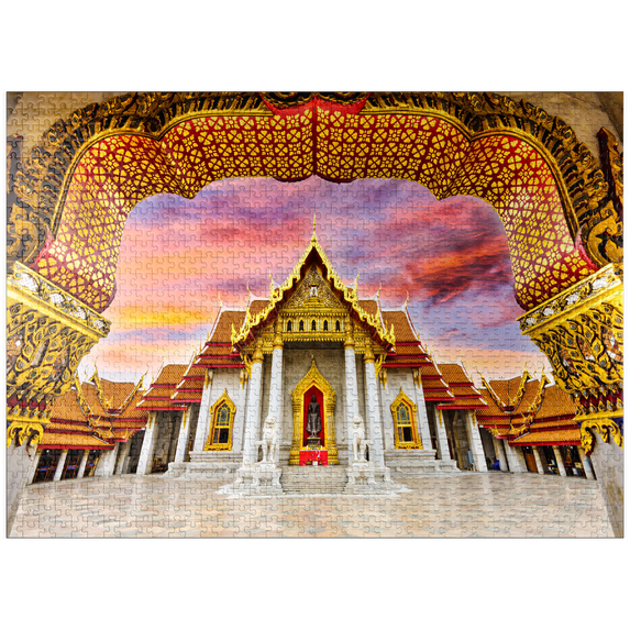 MyPuzzle - Marble Temple In Bangkok Thailand - Premium 1000 Piece Jigsaw Puzzle for Adults