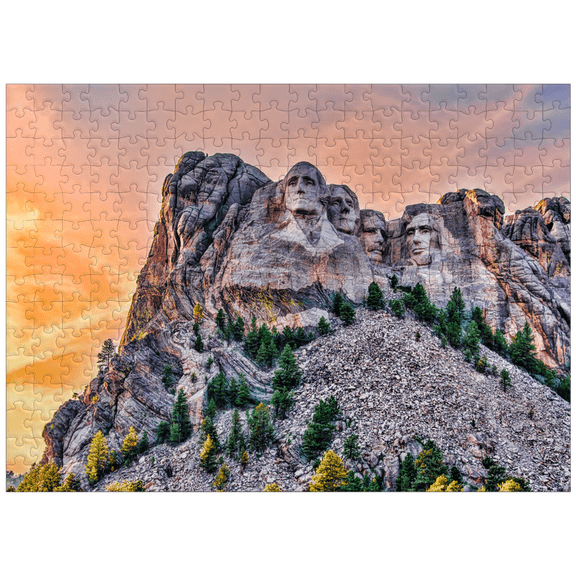 MyPuzzle - Mount Rushmore National Memorial Black Hills Region South Dakota USA - Premium 300 Piece Jigsaw Puzzle for Adults