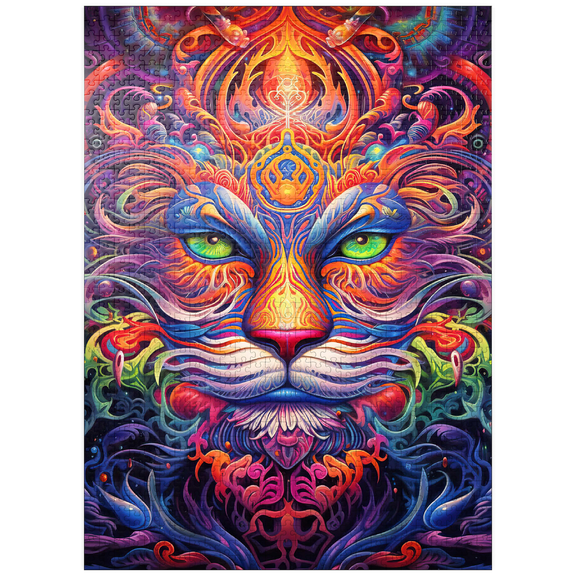MyPuzzle - Mystical Psychedelic Cat - Premium 1000 Piece Jigsaw Puzzle for Adults