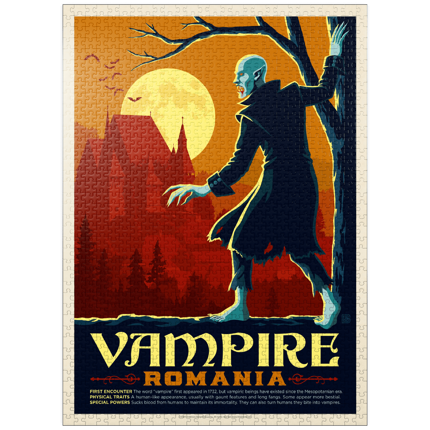 MyPuzzle 500 Teile – „Mythical Creatures: Werewolf“ Vintage Poster, 48x34 Cm, Klimakompensiert – Premium-Puzzle Für Erwachsene & Kinder Ab 10