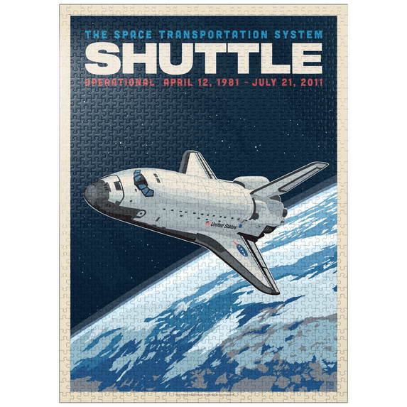 MyPuzzle - NASA 1981: Space Shuttle, Vintage Poster - Premium 1000 Piece Jigsaw Puzzle for Adults