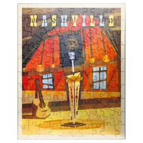 MyPuzzle - Nashville, TN: Grand Ole Opry (Mod Design), Vintage Poster - Premium 100 Piece Jigsaw Puzzle for Adults