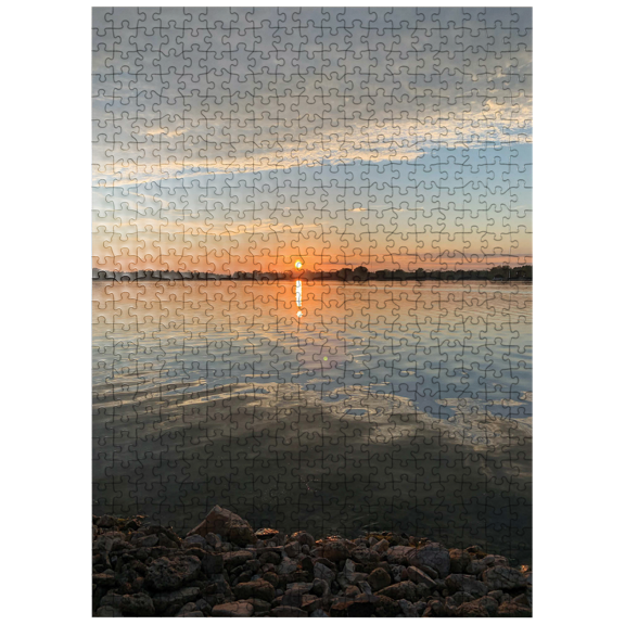 MyPuzzle - Nature Photography: Mirrored Sunset Lake, Wisconsin, USA - Premium 500 Piece Jigsaw Puzzle for Adults