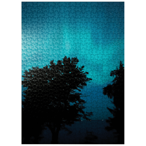 MyPuzzle - Nature Photography: Northern Lights, Aurora Night Sky, Minnesota, USA - Premium 500 Piece Jigsaw Puzzle for Adults