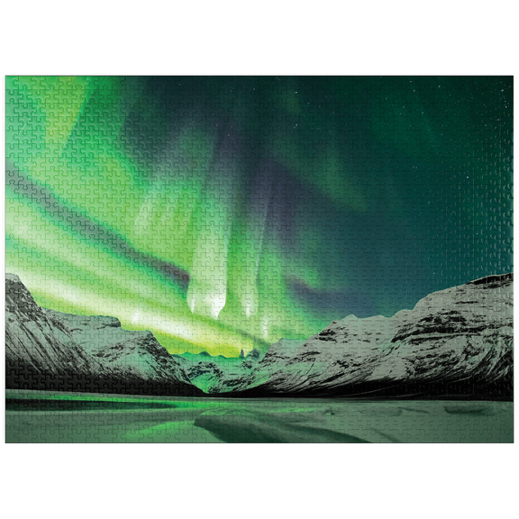 MyPuzzle - Nature Photography: Northern Lights Psychedelic Tundra - Premium 1000 Piece Jigsaw Puzzle for Adults