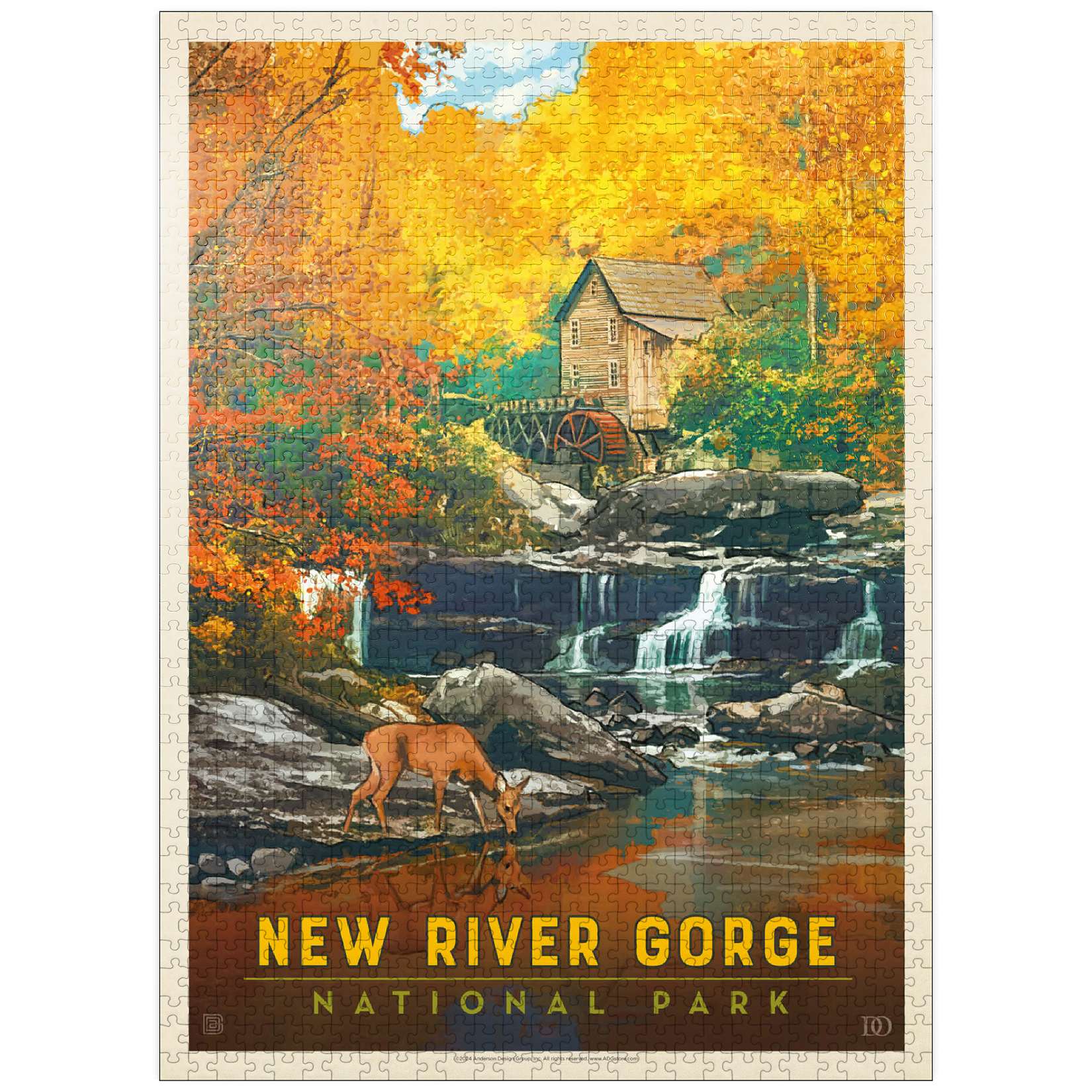 Glacier National Park Starlight Vintage Poster 1000-Piece Jigsaw Puzzle - Premium, Made In USA, With Reference Poster