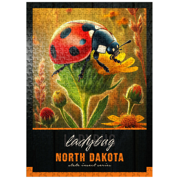 MyPuzzle - North Dakota, Ladybug: State Insects Series - Premium 500 Piece Jigsaw Puzzle for Adults