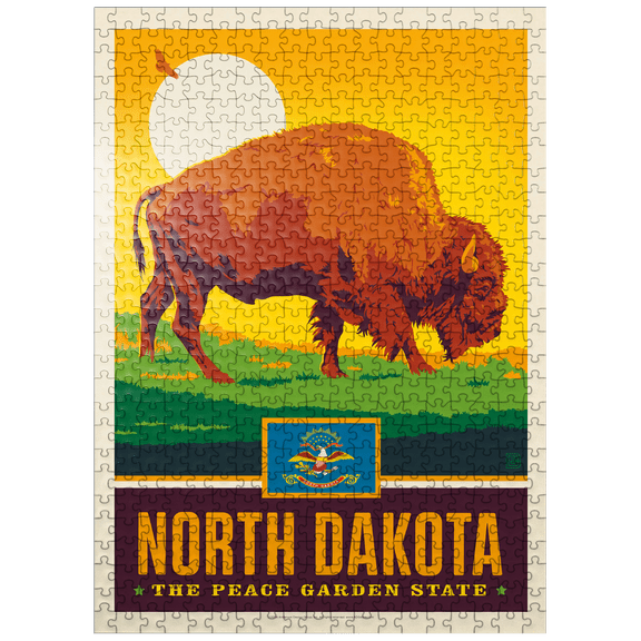 MyPuzzle - North Dakota: The Peace Garden State - Premium 500 Piece Jigsaw Puzzle for Adults