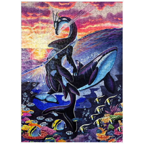 MyPuzzle - Ocean's Sunrise Orca - Carla Morrow - Premium 500 Piece Jigsaw Puzzle for Adults