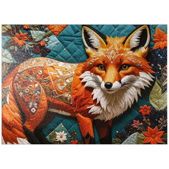 MyPuzzle - Patchwork Fox - Premium 1000 Piece Jigsaw Puzzle for Adults