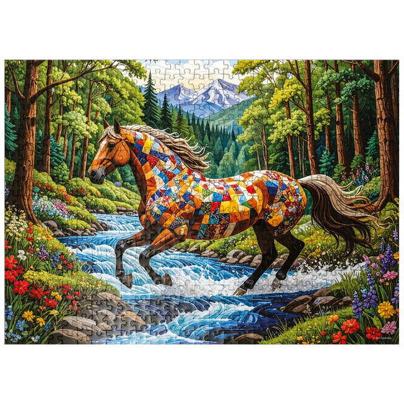 MyPuzzle - Patchwork Horse - Premium 500 Piece Jigsaw Puzzle for Adults