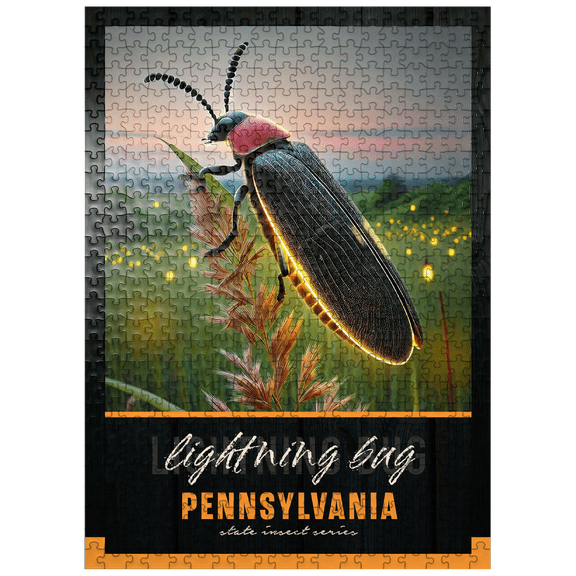 MyPuzzle - Pennsylvania, Lightning Bug: State Insects Series - Premium 500 Piece Jigsaw Puzzle for Adults