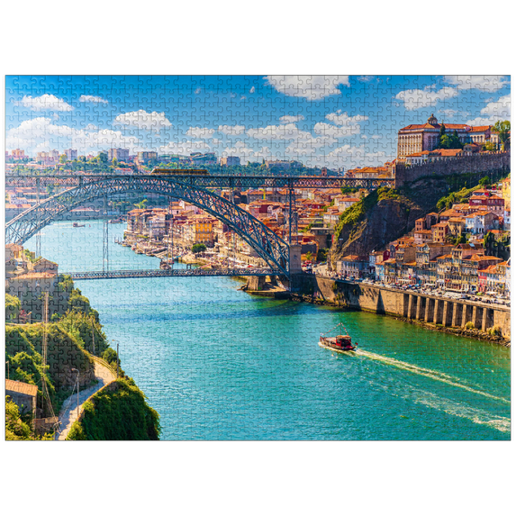 MyPuzzle - Picturesque Colorful View Of The Old Town Of Porto, Portugal - Premium 1000 Piece Jigsaw Puzzle for Adults