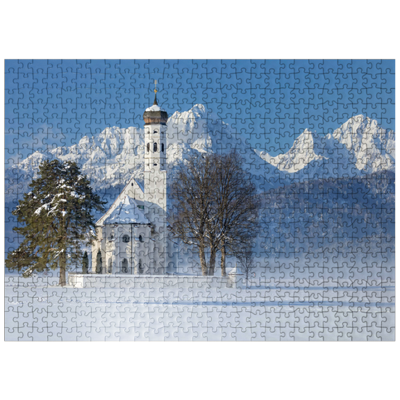 MyPuzzle - Pilgrimage Church Of St. Coloman Near Schwangau, Füssen In Ostallgäu - Premium 500 Piece Jigsaw Puzzle for Adults