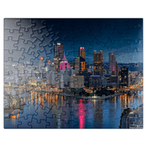 MyPuzzle - Pittsburgh Skyline At Night - Premium 100 Piece Jigsaw Puzzle for Adults