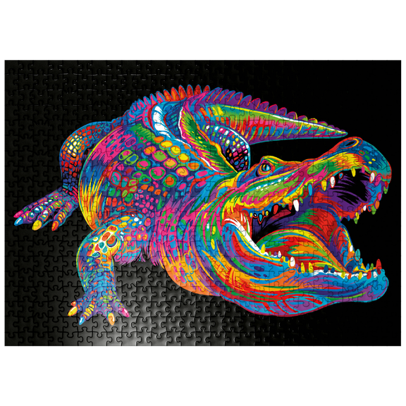 MyPuzzle - Pop Colors Alligator - Premium 500 Piece Jigsaw Puzzle for Adults
