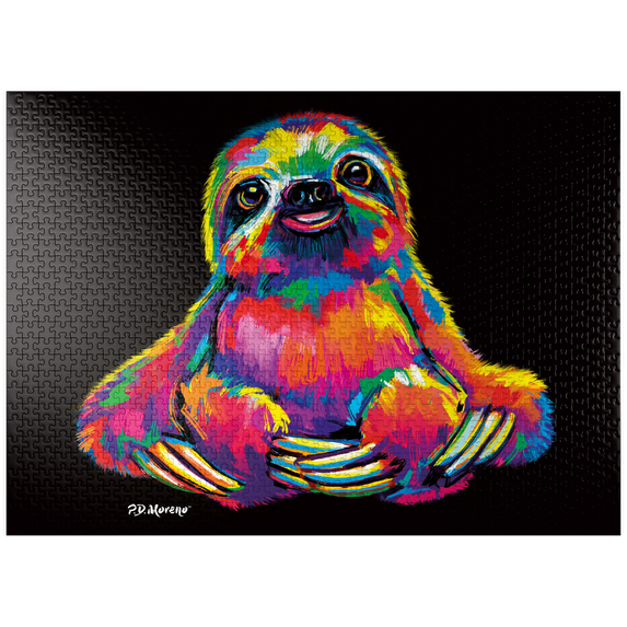 MyPuzzle - Pop Colors Sloth - Premium 1000 Piece Jigsaw Puzzle for Adults
