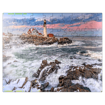 MyPuzzle - Portland Head Lighthouse In Winter - Premium 100 Piece Jigsaw Puzzle for Adults
