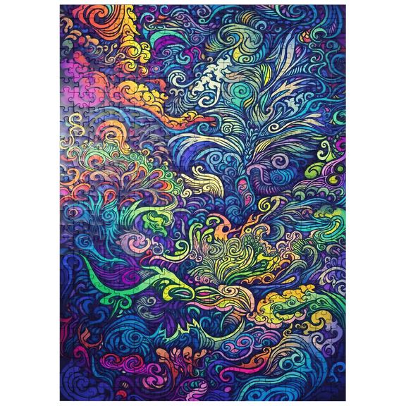 MyPuzzle - Psychedelic Swirls - Premium 500 Piece Jigsaw Puzzle for Adults