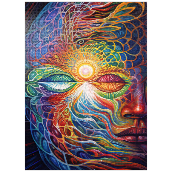 MyPuzzle - Psychedelic Visionary Face - Premium 1000 Piece Jigsaw Puzzle for Adults