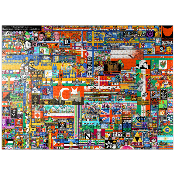 MyPuzzle - R/place Reddit Pixel War 04.2022 - Extreme Size, Part 1/6 For Collage - Premium 1000 Piece Jigsaw Puzzle for Adults