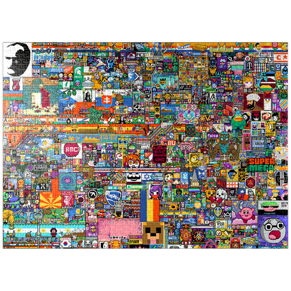 MyPuzzle - R/place Reddit Pixel War 04.2022 - Extreme Size, Part 2/6 For Collage - Premium 1000 Piece Jigsaw Puzzle for Adults
