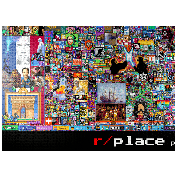 MyPuzzle - R/place Reddit Pixel War 04.2022 - Extreme Size, Part 5/6 For Collage - Premium 1000 Piece Jigsaw Puzzle for Adults