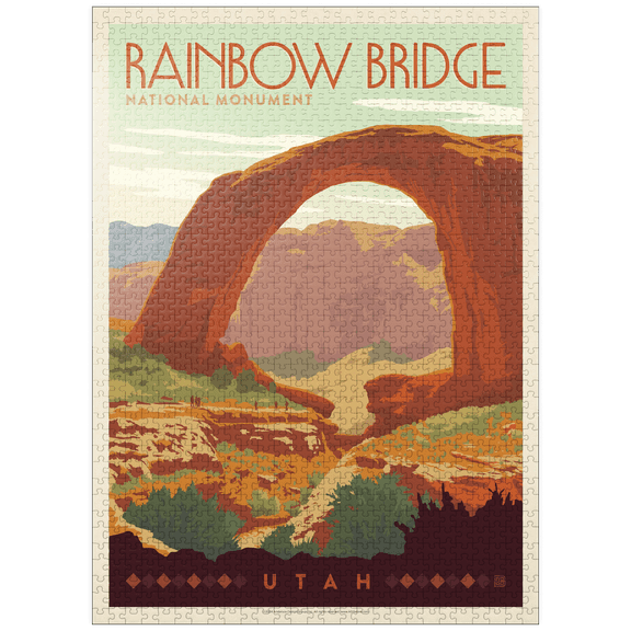 MyPuzzle - Rainbow Bridge National Monument, Vintage Poster - Premium 1000 Piece Jigsaw Puzzle for Adults
