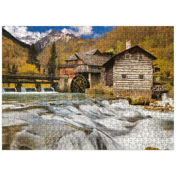 MyPuzzle - Rivers Bend Watermill - Premium 500 Piece Jigsaw Puzzle for Adults