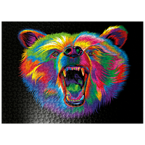 MyPuzzle - Roaring Black Bear - Premium 500 Piece Jigsaw Puzzle for Adults