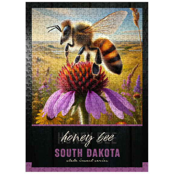 MyPuzzle - South Dakota, Honey Bee: State Insects Series - Premium 500 Piece Jigsaw Puzzle for Adults