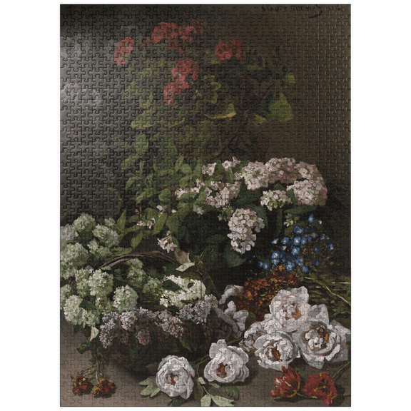 MyPuzzle - Spring Flowers 1864 By Claude Monet - Premium 1000 Piece Jigsaw Puzzle for Adults