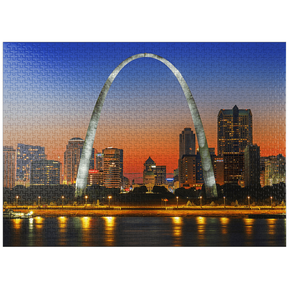 MyPuzzle - St. Louis Gateway Arch At Sunset - Premium 1000 Piece Jigsaw Puzzle for Adults
