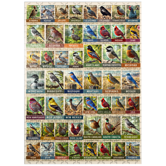 MyPuzzle - State Birds Series: 50 State Birds Collage, Vol.1 - Premium 500 Piece Jigsaw Puzzle for Adults