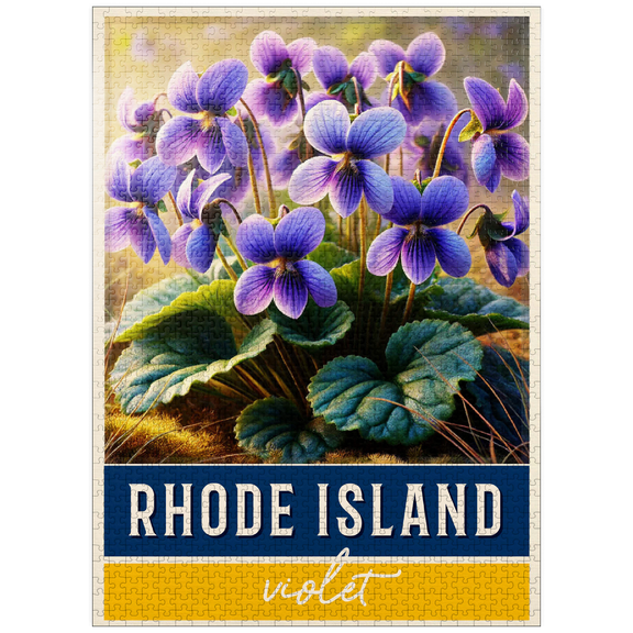 MyPuzzle - State Flowers Series: Rhode Island, Violet - Premium 1000 Piece Jigsaw Puzzle for Adults