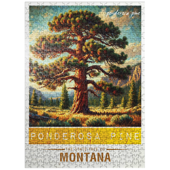 MyPuzzle - State Trees Series: Montana, Ponderosa Pine - Premium 500 Piece Jigsaw Puzzle for Adults