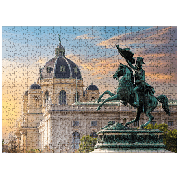 MyPuzzle - Statue On Heldenplatz In Vienna, Natural History Museum - Austria - Premium 500 Piece Jigsaw Puzzle for Adults