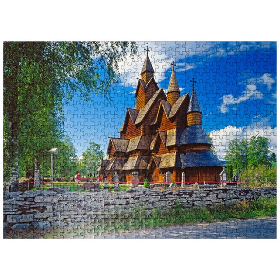MyPuzzle - Stave Church In Heddal, District Of Notodden - Premium 500 Piece Jigsaw Puzzle for Adults