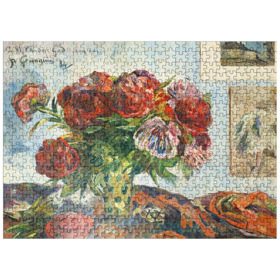 MyPuzzle - Still Life With Peonies 1884 By Paul Gauguin - Premium 500 Piece Jigsaw Puzzle for Adults