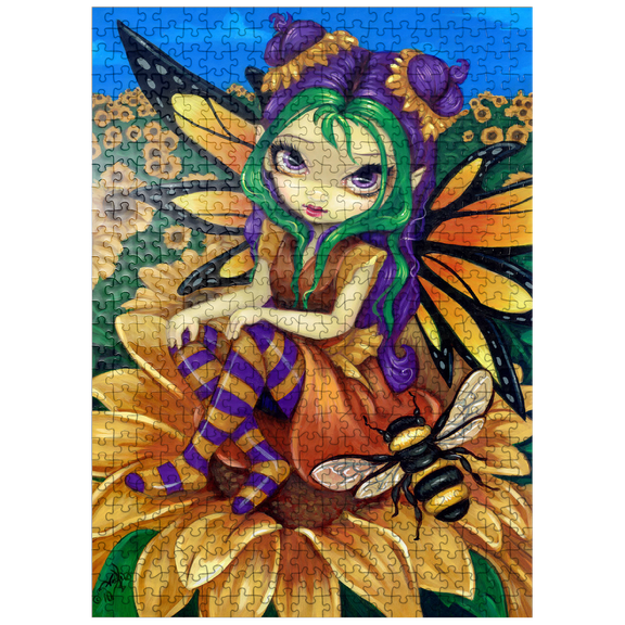 MyPuzzle - Sunflower Fairy With Bee - Jasmine Becket-Griffith - Premium 500 Piece Jigsaw Puzzle for Adults