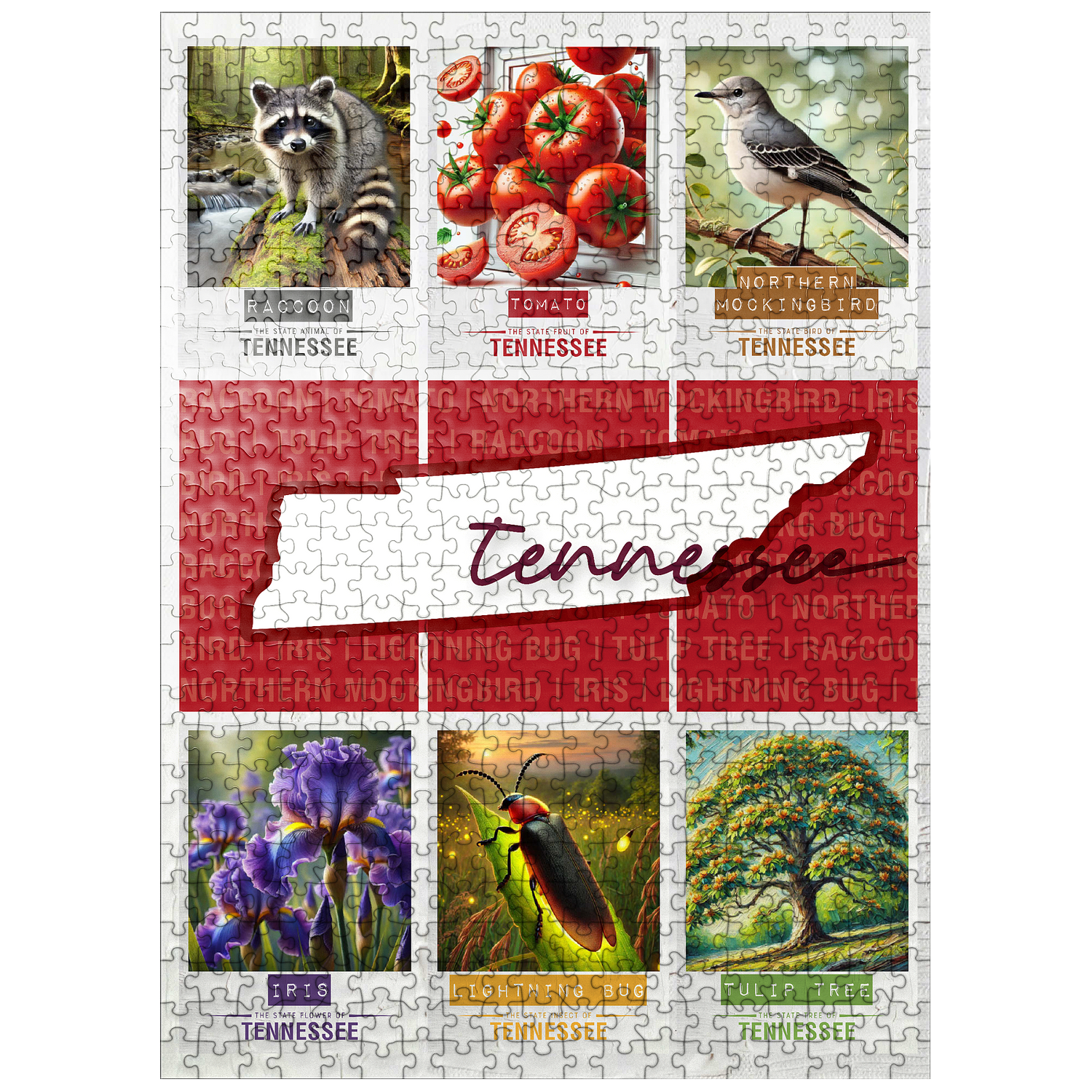 MyPuzzle - Tennessee: State Symbols Poster - Premium 500 Piece Jigsaw ...