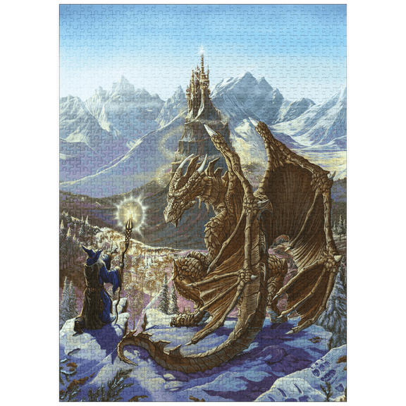 MyPuzzle - The Encounter Wizard & Dragon - Ed Beard Jr - Premium 1000 Piece Jigsaw Puzzle for Adults