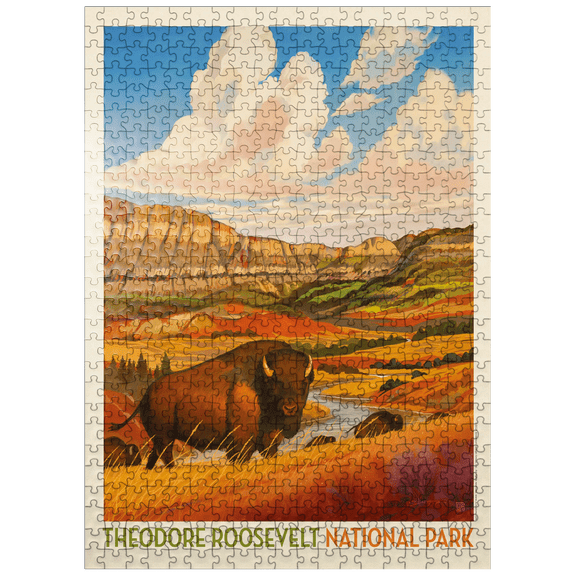 MyPuzzle - Theodore Roosevelt National Park: Bison Country - Premium 500 Piece Jigsaw Puzzle for Adults