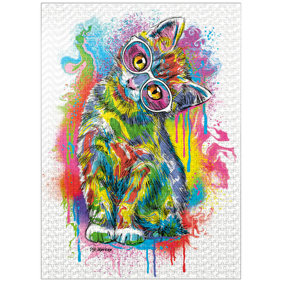 MyPuzzle - Tilted Kitty - Premium 1000 Piece Jigsaw Puzzle for Adults