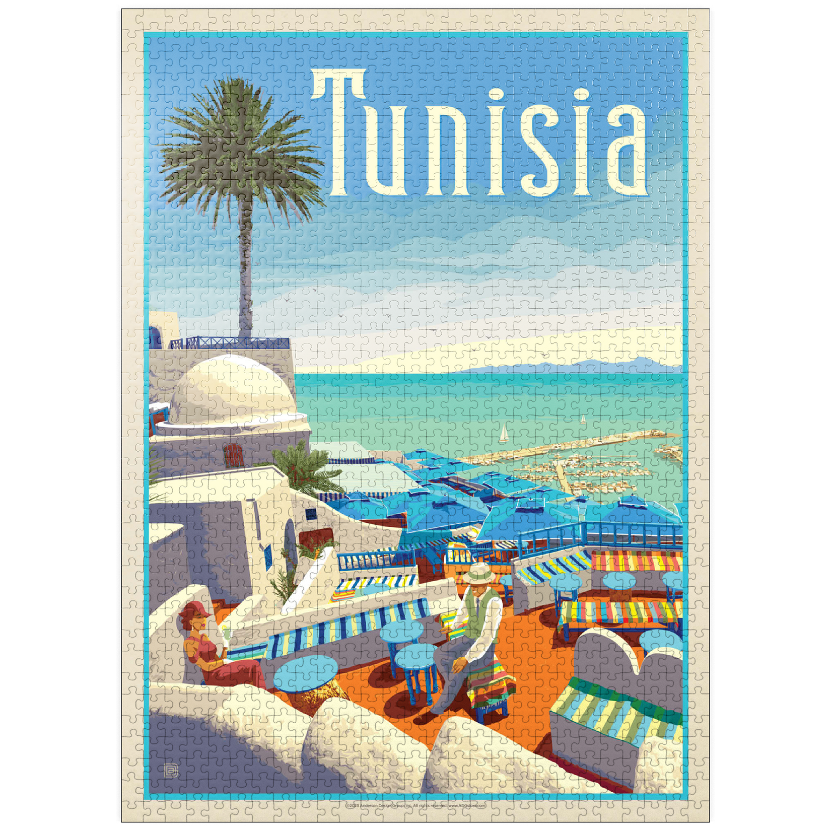 MyPuzzle 1000-Piece Jigsaw Puzzle - Italy, Tuscany: Terra Del Vino Vintage Poster For Adults