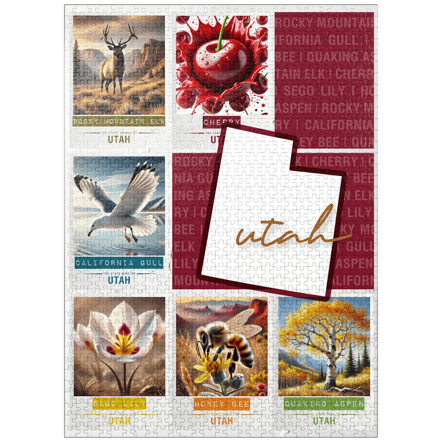 MyPuzzle - Utah: State Symbols Poster - Premium 1000 Piece Jigsaw ...